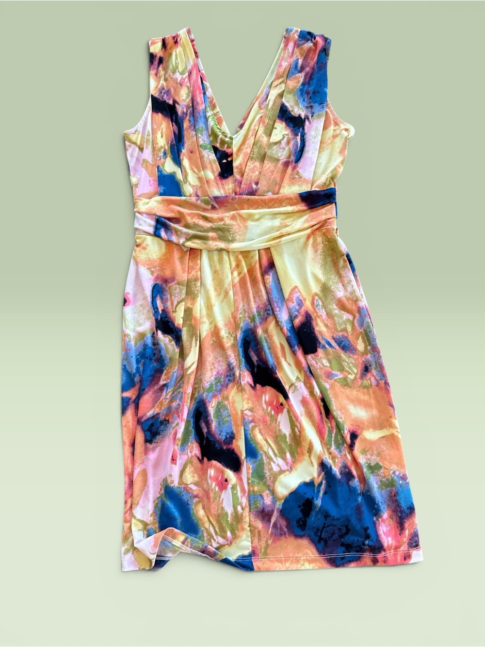 Simply Vera Vera Wang Sleeveless V-Neck Multicolor Floral Print Dress - Picture 2 of 3